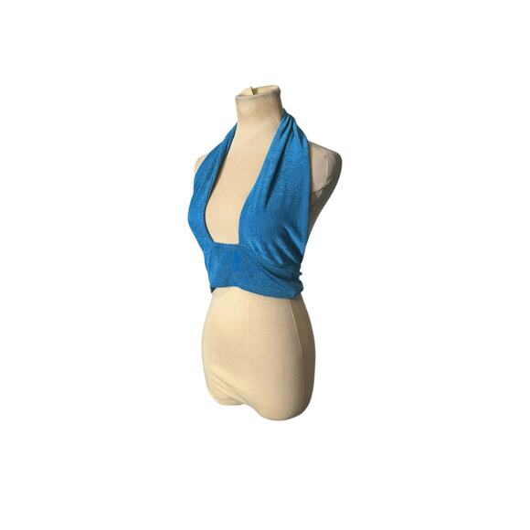 Dealmore blue halter crop top size Medium - Picture 15 of 16